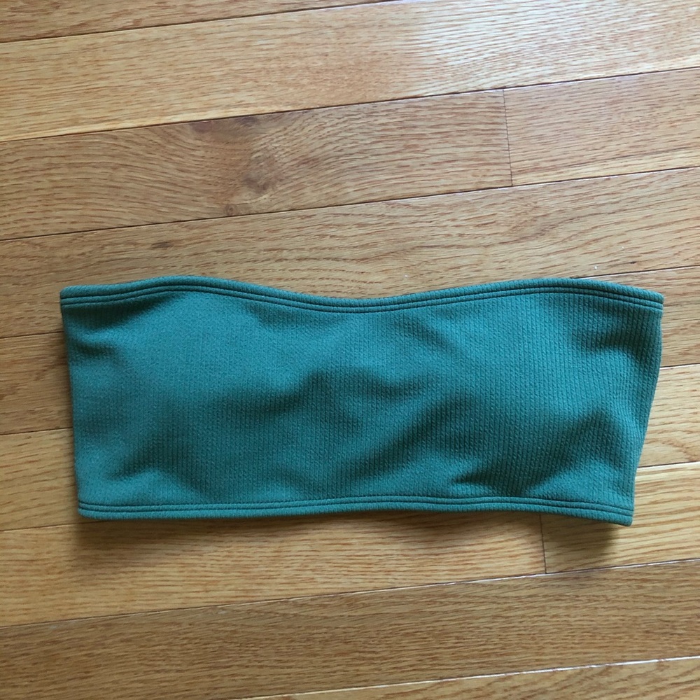 SOLD NWOT green bandeau bikini top